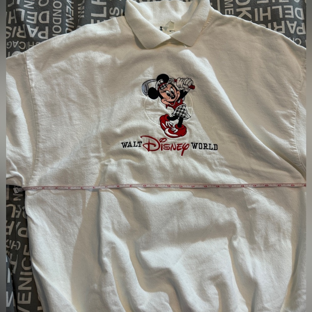 COPY - Woman’s gently worn Walt Disney World collared pullover sweater.